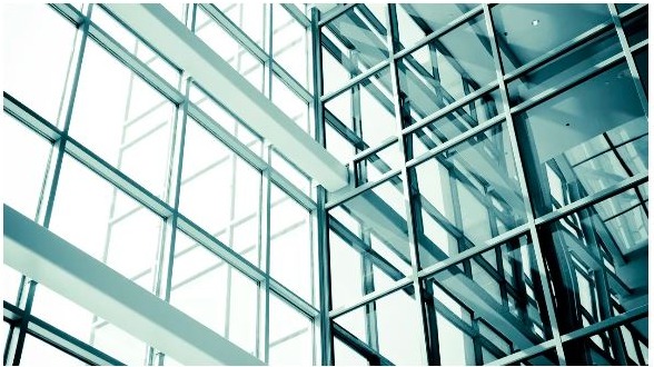 Architectural glass and window film detail