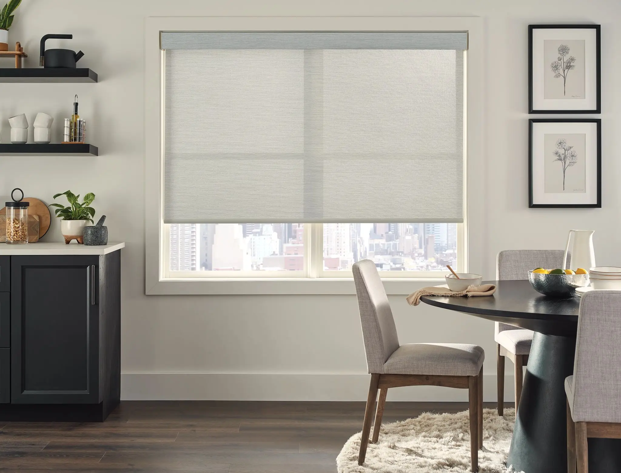 Motorized roller shades, Midtown